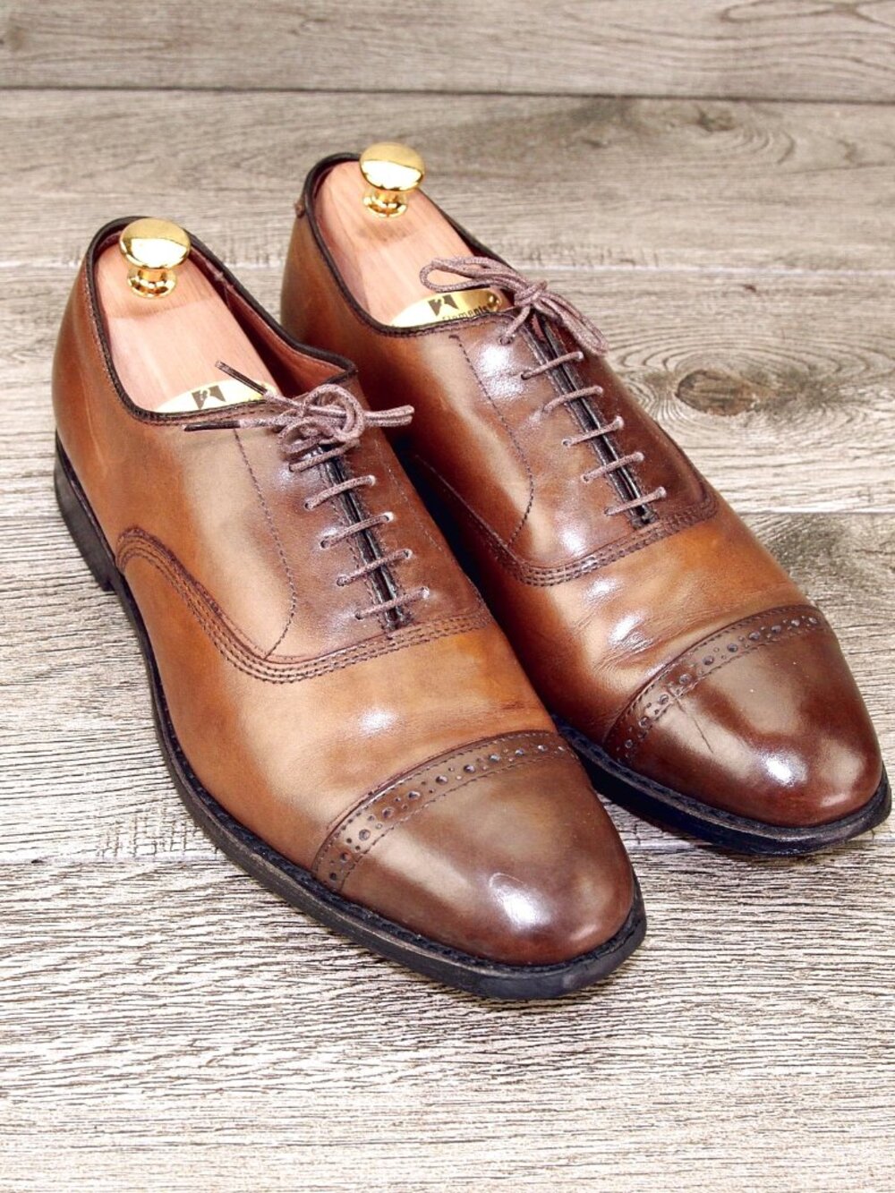 Allen Edmonds FIFTH AVENUE Cap Toe Oxford 8.5 D Bourbon * add $15 new Trees